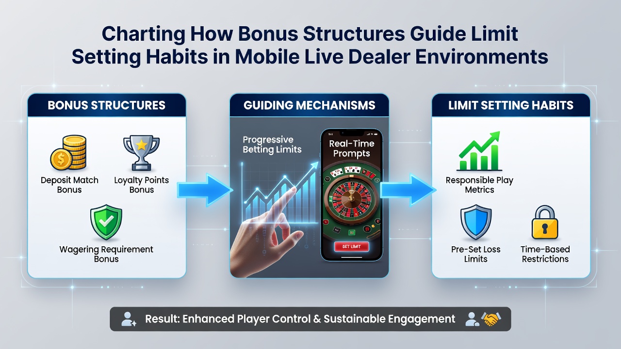 Close-up of mobile app dashboard displaying live dealer roulette wheel, current bonus progress, and adjustable session limit sliders