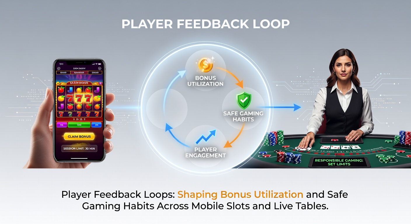 Diagram showing real-time player feedback systems integrated into mobile slots and live dealer tables