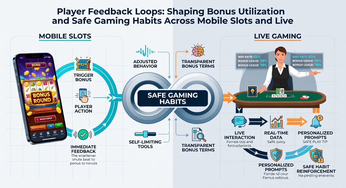 Mobile screen capture illustrating bonus progress indicators and responsible gaming prompts during live table sessions