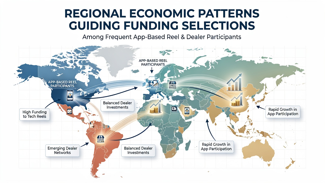 Map illustrating regional economic variations influencing mobile casino funding choices across different markets