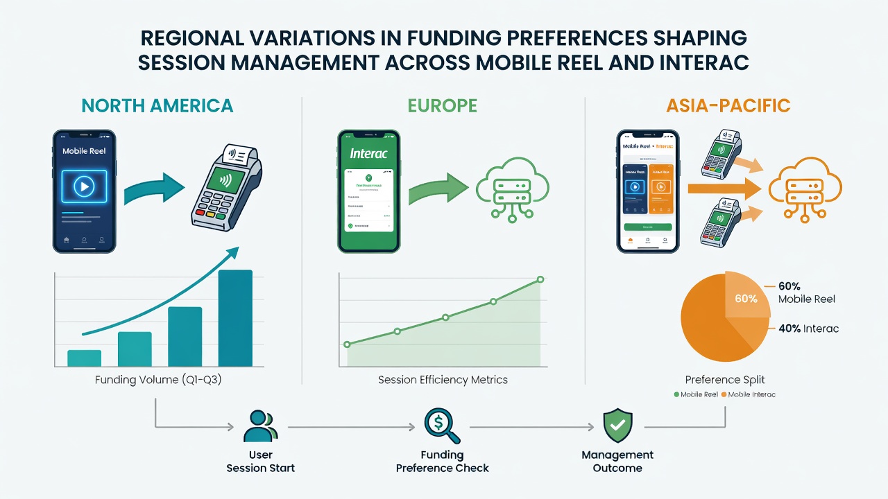 Mobile reel and interactive session management influenced by regional payment options