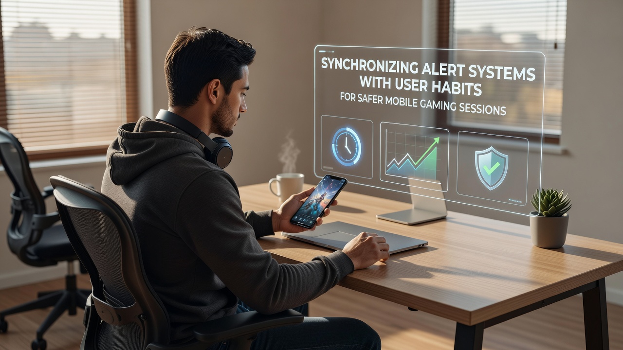 User reviewing synchronized gaming alerts and habit reports on a tablet device
